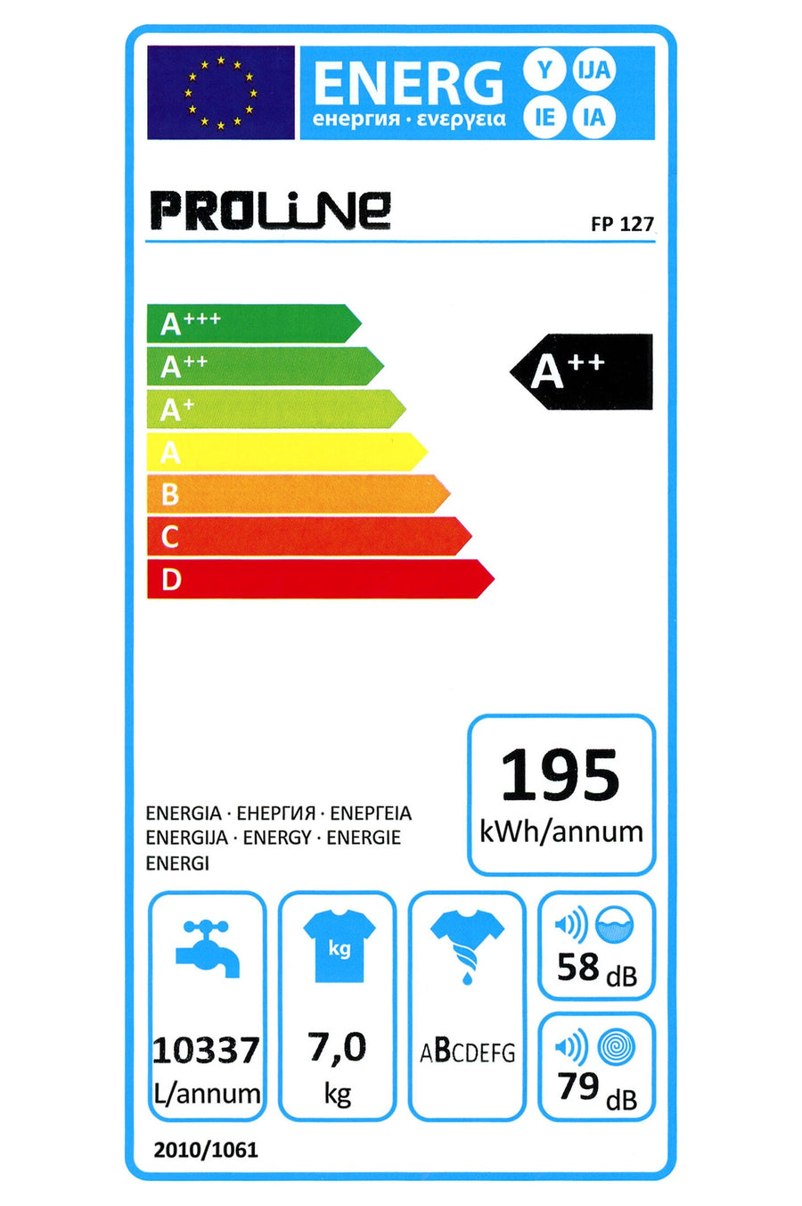 Lave-linge hublot PROLINE FP127