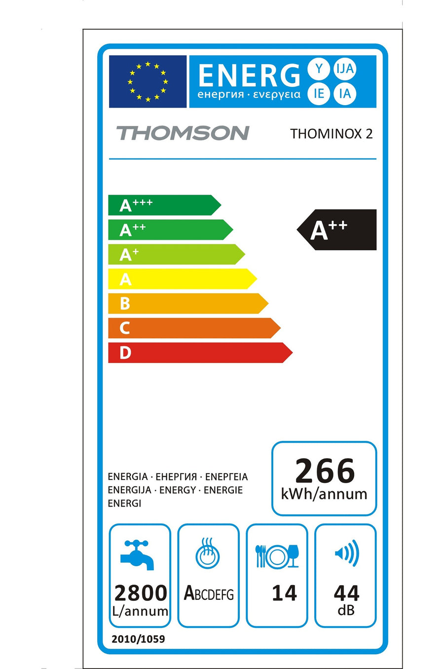 Lave-vaisselle pose libre THOMSON THOMINOX 2 INOX