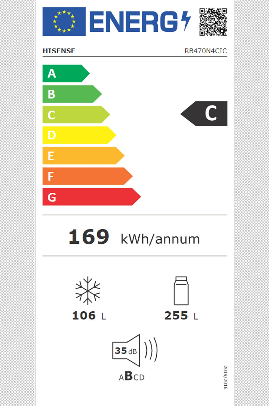 Réfrigérateur avec congélateur HISENSE RB470N4CIC