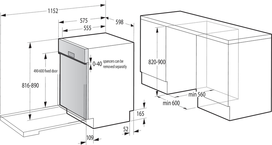 Lave-vaisselle Encastrable 14 couverts Reconditionné GORENJE GI672C60X