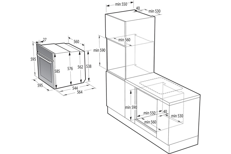 Four chaleur tournante HISENSE BI64223PDBG