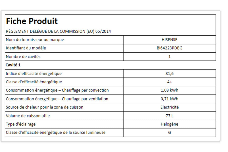 Four chaleur tournante HISENSE BI64223PDBG