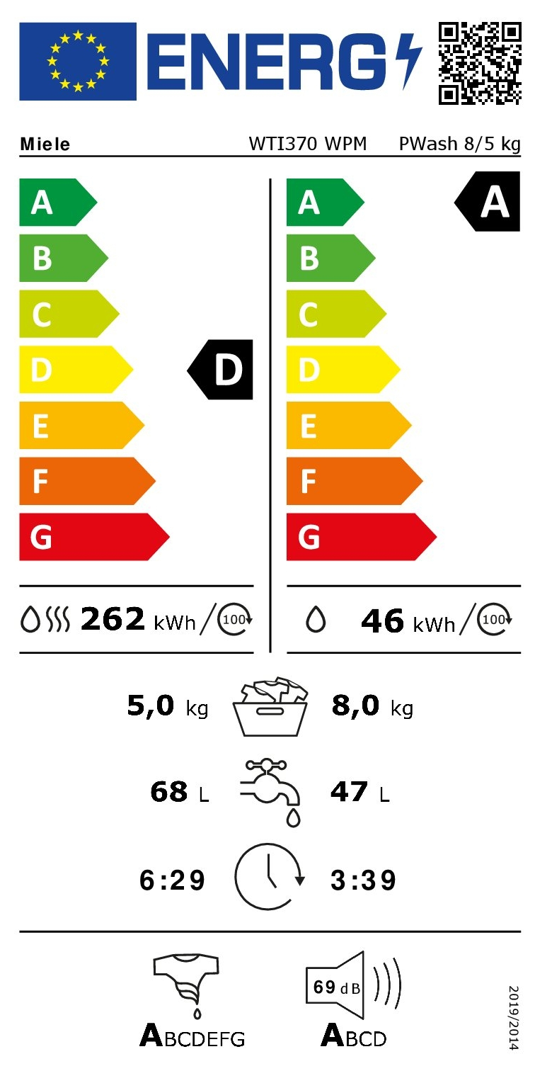 Lave-linge Sechant 8 kg Reconditionné MIELE WTI 370 WPM