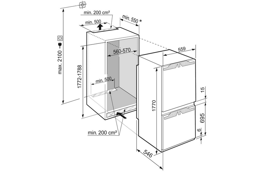 Réfrigérateur Encastrable 244 Litres Reconditionné LIEBHERR ICBNe5123-20