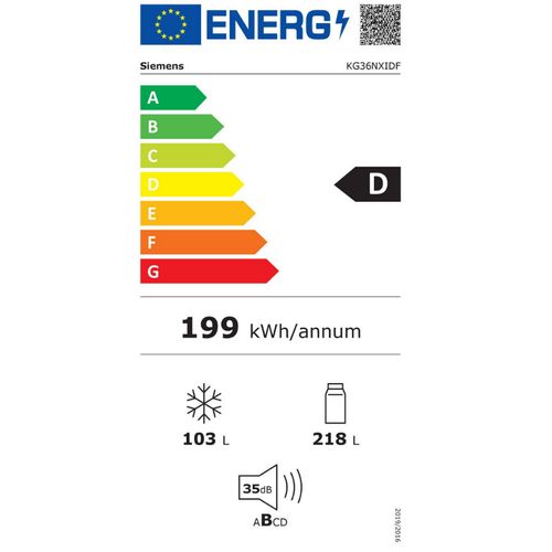 Réfrigérateur avec congélateur SIEMENS KG36NXIDF