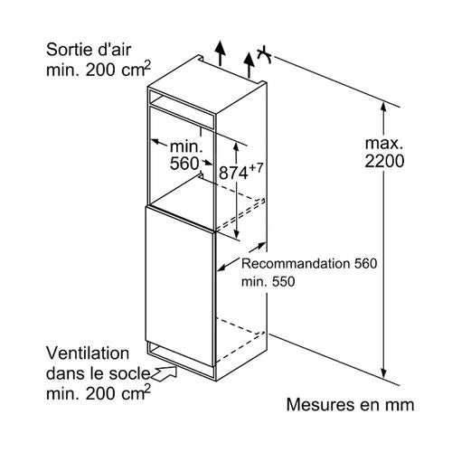 Réfrigérateur encastrable SIEMENS KI21RVFE0