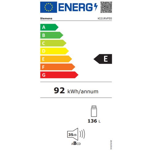 Réfrigérateur encastrable SIEMENS KI21RVFE0