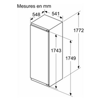 Réfrigérateur Encastrable 310 L Reconditionné SIEMENS KI81RVFE0