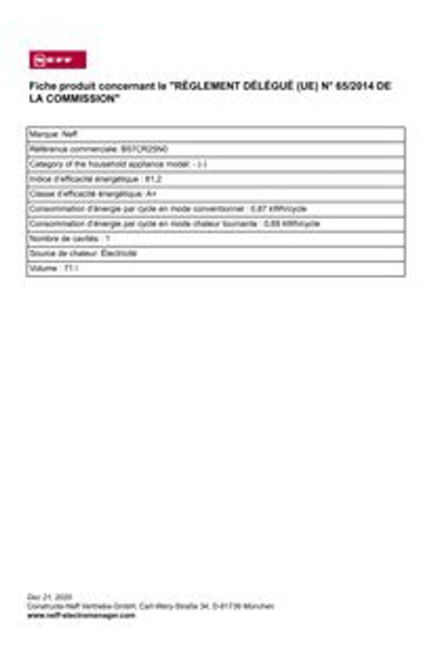 Four chaleur tournante NEFF B57CR25N0
