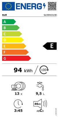 Lave-vaisselle Encastrable 13 couverts Reconditionné NEFF S155HVX15E