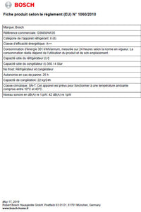 Congélateur armoire BOSCH GSN58AW35