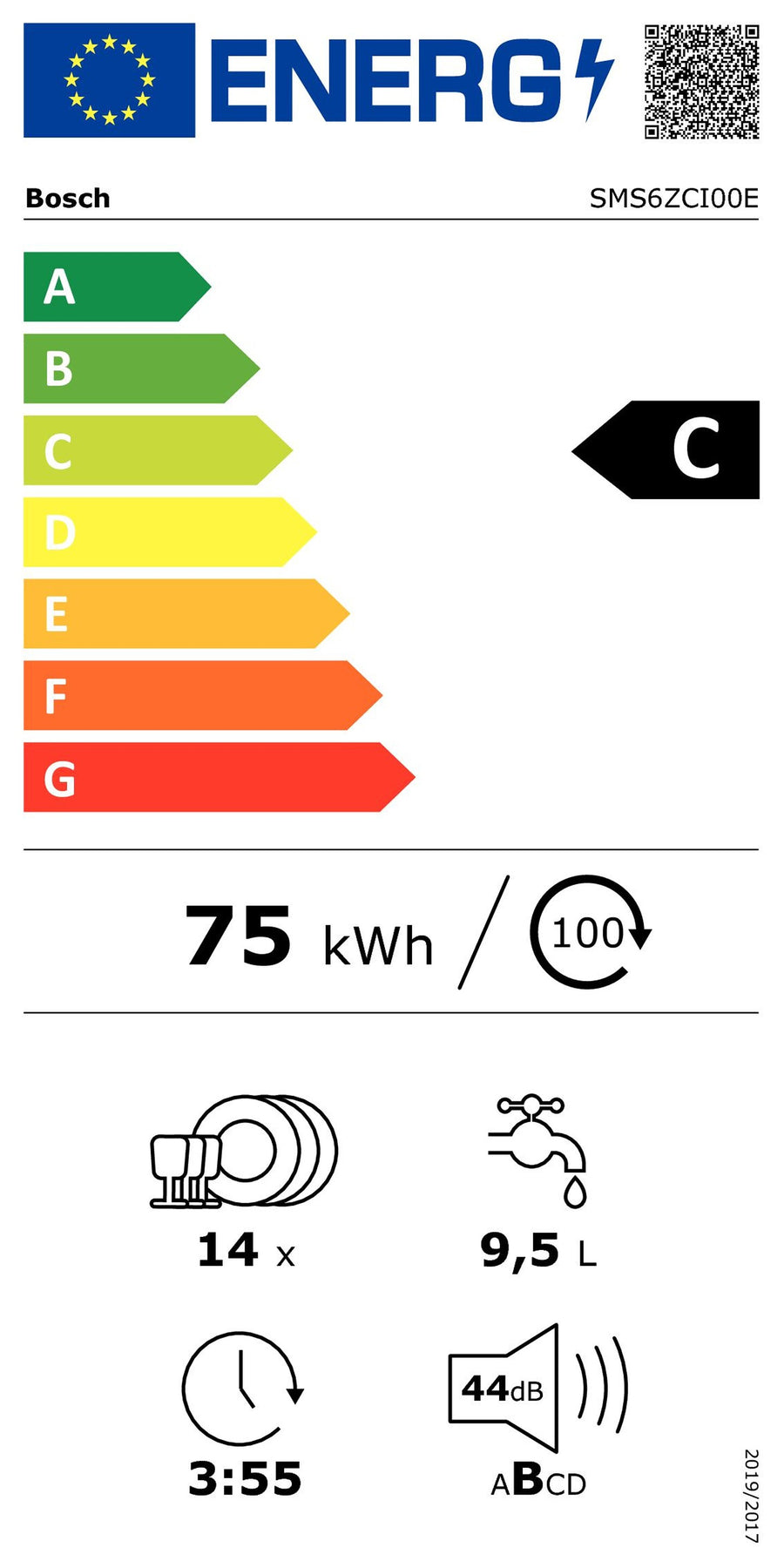 Lave-vaisselle pose libre BOSCH SMS6ZCI00E