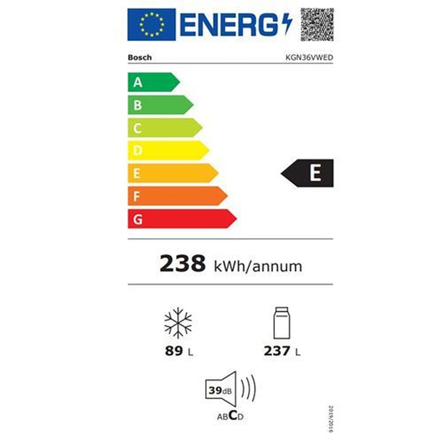 Réfrigérateur avec congélateur BOSCH KGN36VWED