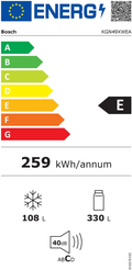 Réfrigérateur Avec Congélateur 438 Litres Reconditionné BOSCH KGN49XWEA