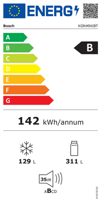 Réfrigérateur Avec Congélateur 440 Litres Reconditionné BOSCH KGN49AIBT