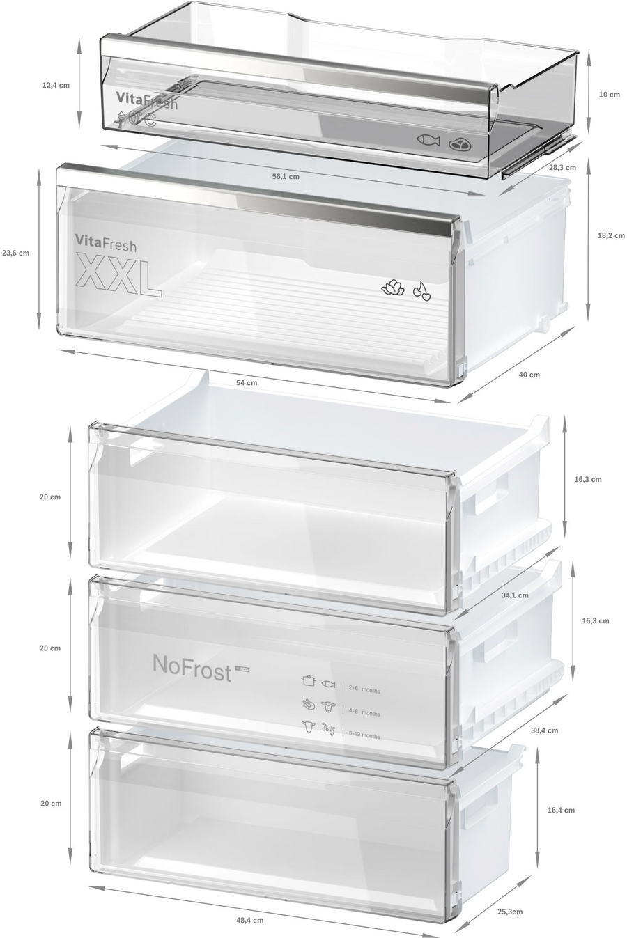 Réfrigérateur Avec Congélateur 440 Litres Reconditionné BOSCH KGN49AIBT