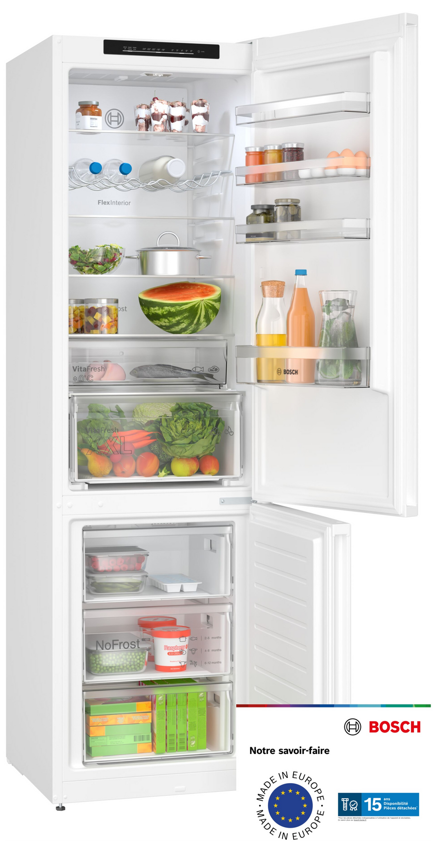 Réfrigérateur Avec Congélateur 363 Litres Reconditionné BOSCH KGN392WCF