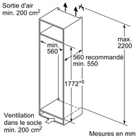 Réfrigérateur Encastrable 310 Litres Reconditionné BOSCH KIR81NSE0