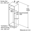 Réfrigérateur Encastrable 310 Litres Reconditionné BOSCH KIR81NSE0