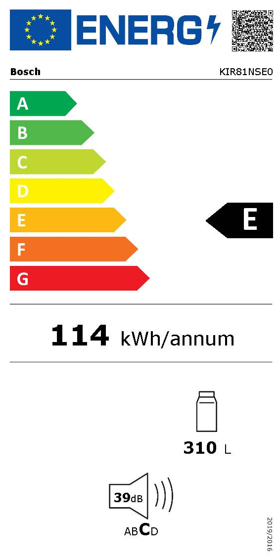 Réfrigérateur Encastrable 310 Litres Reconditionné BOSCH KIR81NSE0