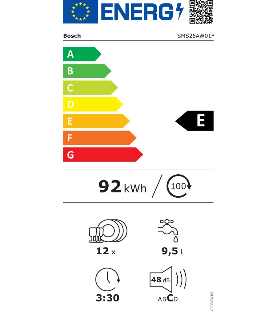 Lave-vaisselle pose libre BOSCH SMS26AW01F