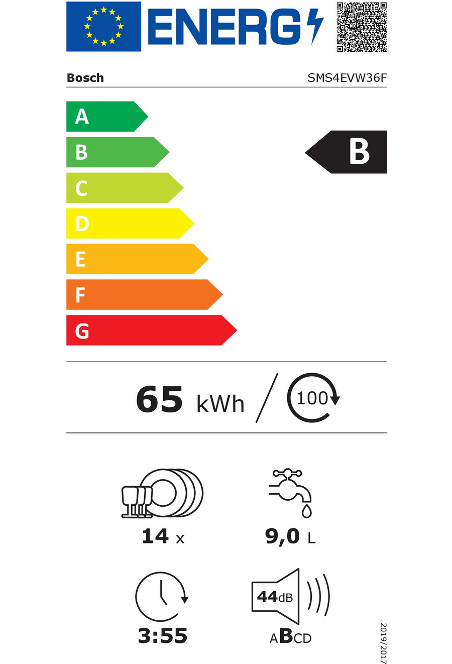 Lave-vaisselle pose libre BOSCH SMS4EVW36F