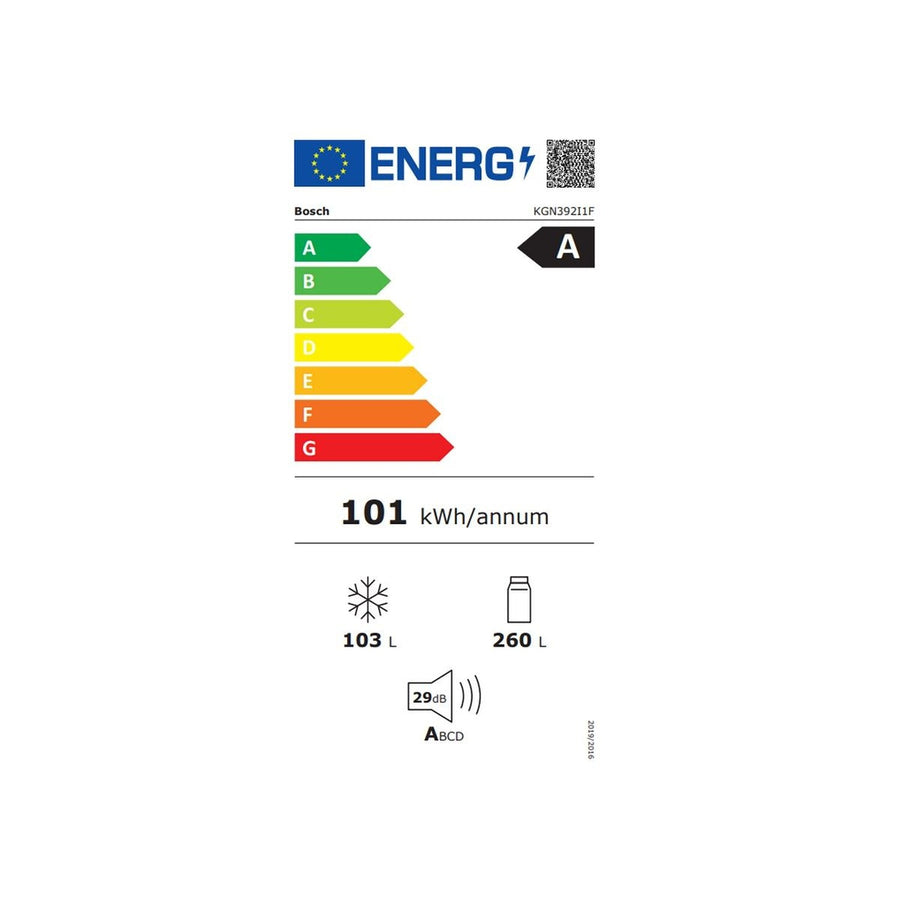 Réfrigérateur Avec Congélateur 363 Litres Reconditionné BOSCH KGN392I1F