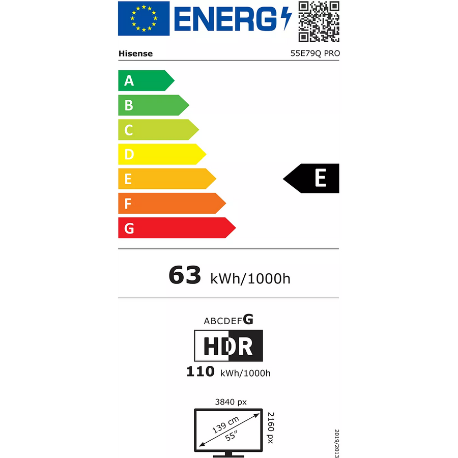 Téléviseur QLED 55 pouces Reconditionné HISENSE 55E7Q Pro