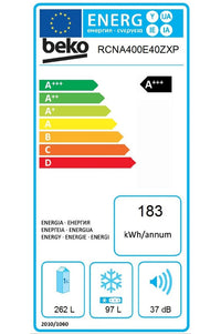 Réfrigérateur avec congélateur BEKO RCNA400E40ZXP