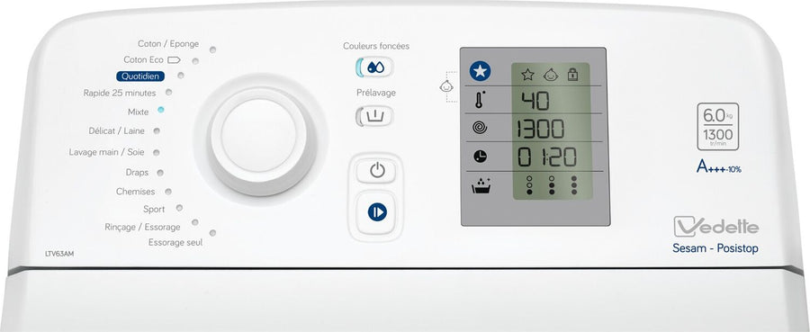 Lave-linge top VEDETTE LTV63AM
