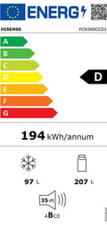Réfrigérateur avec congélateur HISENSE FCN300CCD1