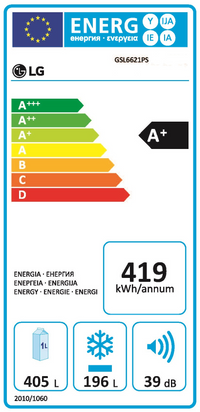 Réfrigérateur Américain 601 Litres Reconditionné LG GSL6621PS