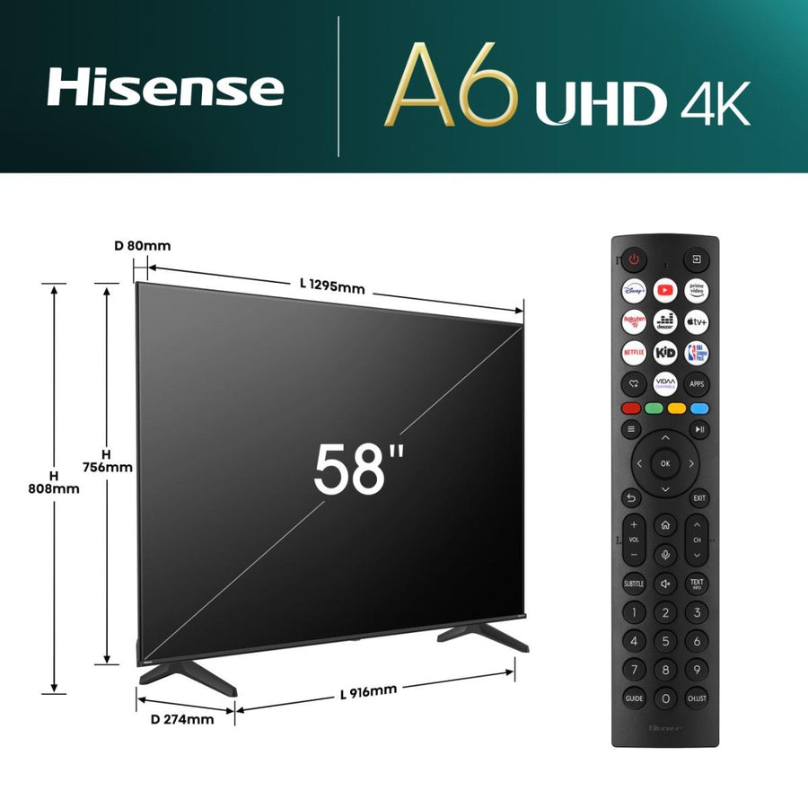Téléviseur LED HISENSE 58A6N 146 cm (57")