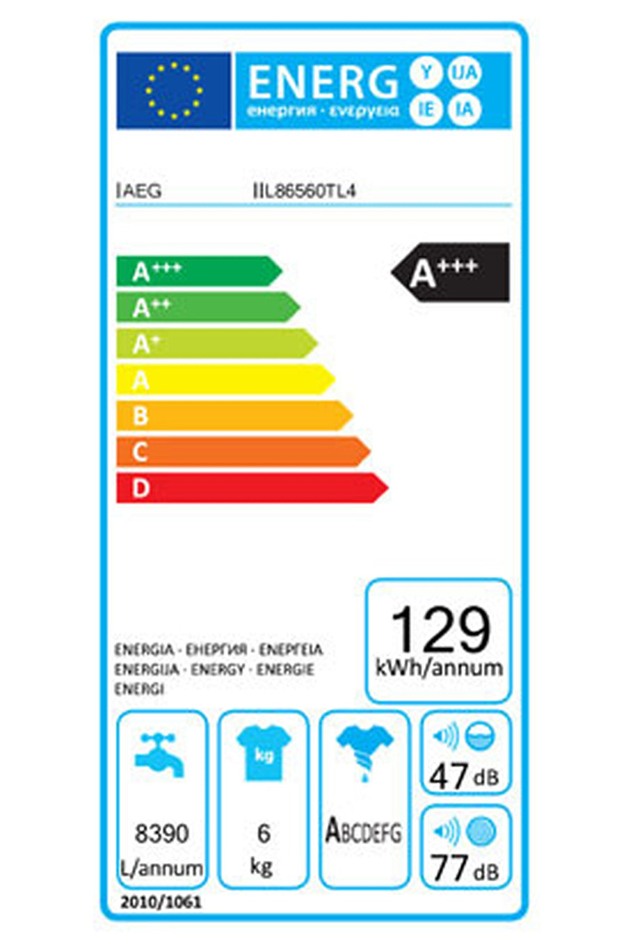 Lave-linge top AEG L86560TL4