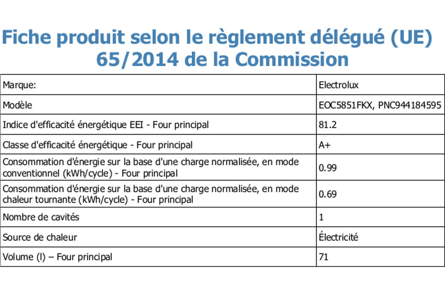 Four chaleur tournante ELECTROLUX EOC5851FKX