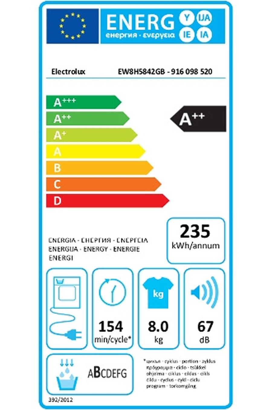 Seche-linge pompe à chaleur ELECTROLUX EW8H5842GB