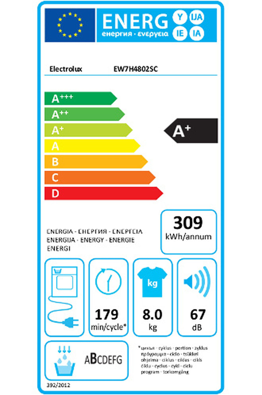 Seche-linge pompe à chaleur ELECTROLUX EW7H4802SC