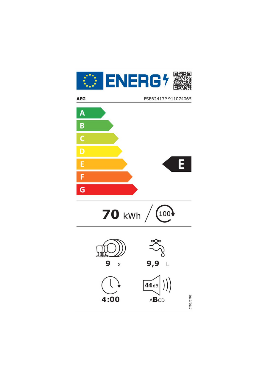 Lave-vaisselle Encastrable 9 couverts Reconditionné AEG FSE62417P