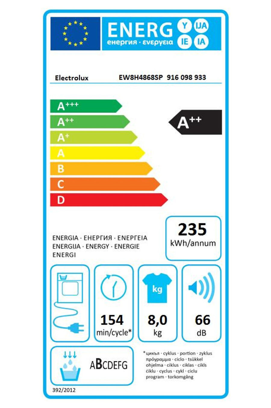 Seche-linge pompe à chaleur ELECTROLUX EW8H4868SP