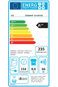 Seche-linge pompe à chaleur AEG T8DBD844F