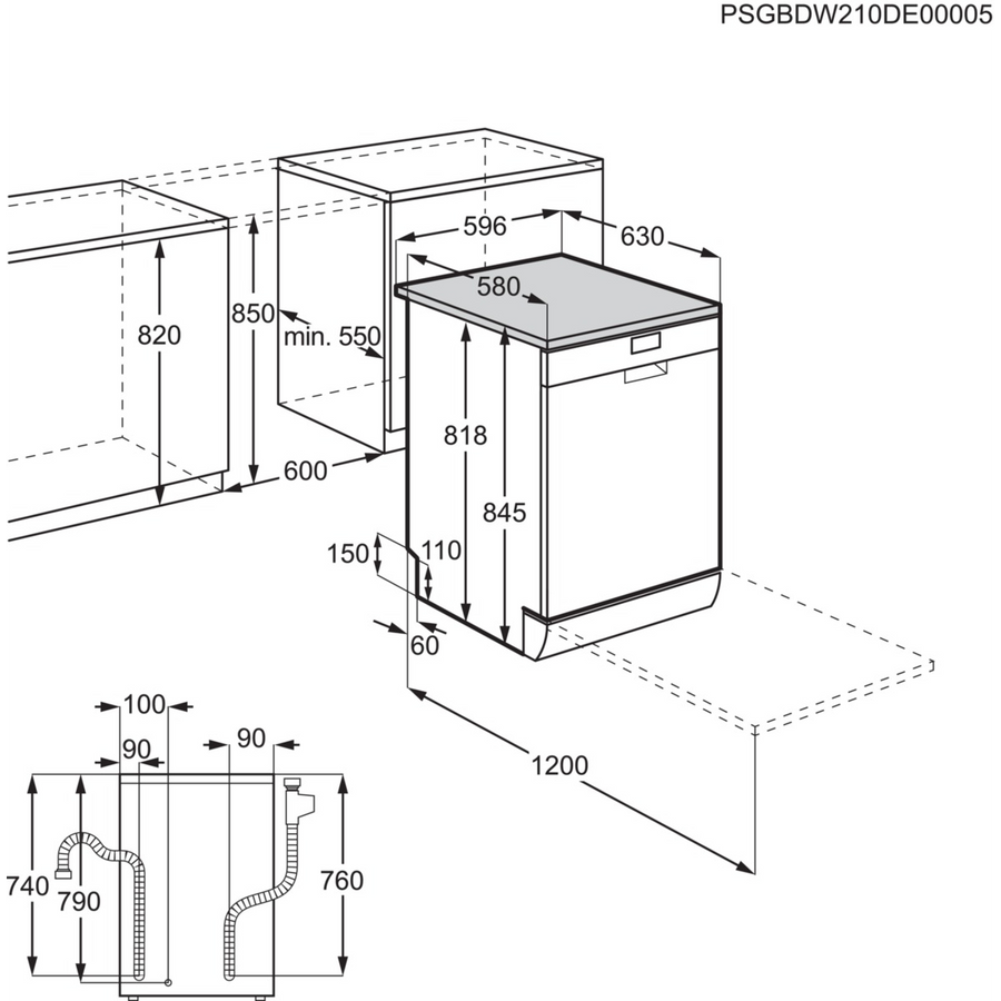 Lave-vaisselle Pose Libre 13 couverts Reconditionné ELECTROLUX ESA47300SW