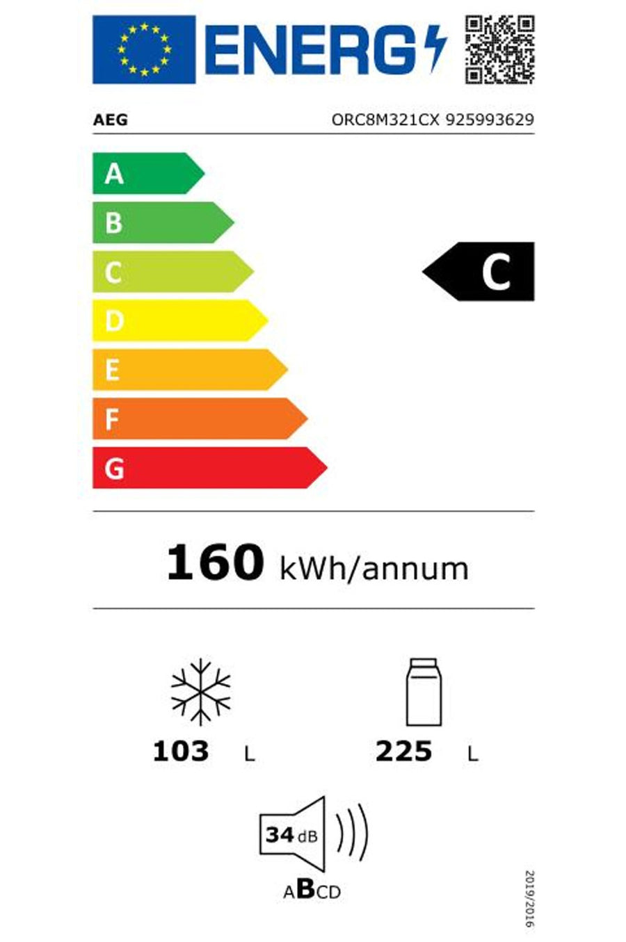Réfrigérateur avec congélateur AEG ORC8M321CX