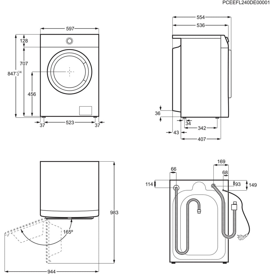 Lave-linge sechant ELECTROLUX EWW8416DB