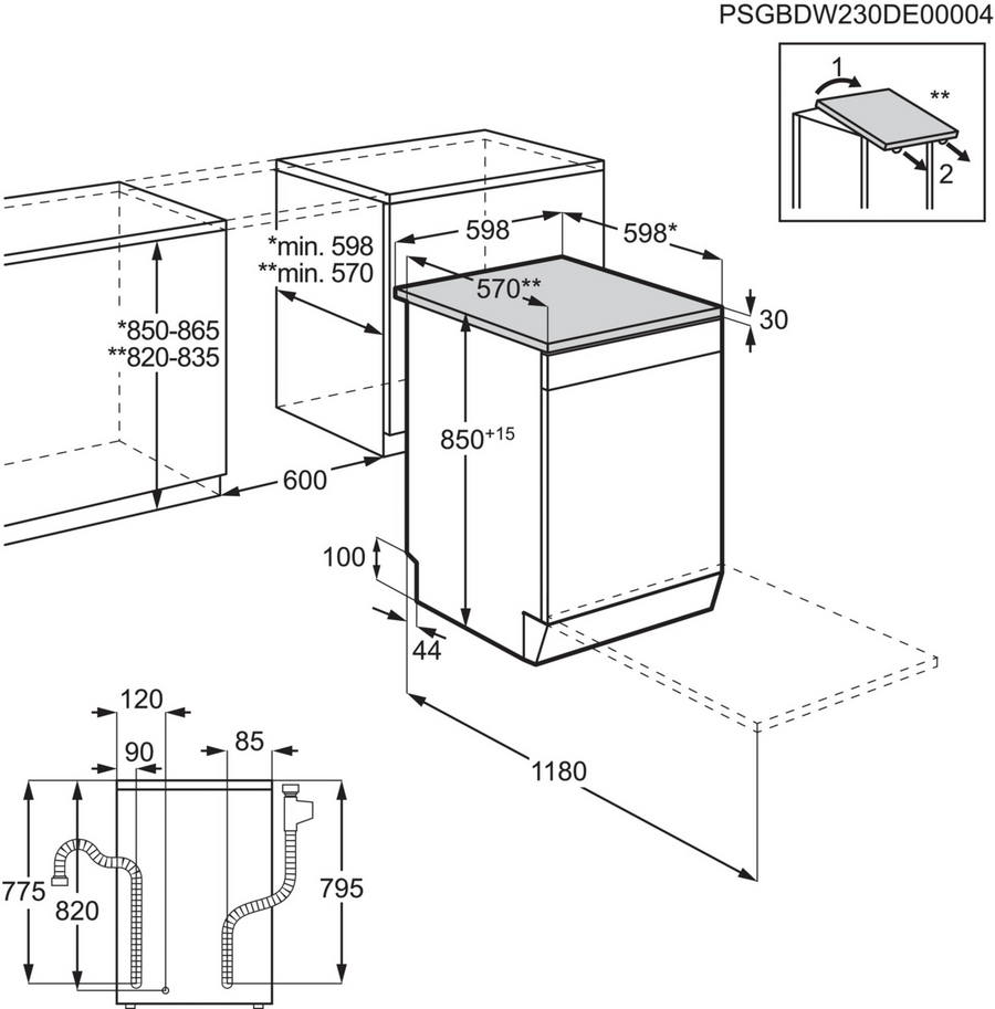 Lave-vaisselle pose libre ELECTROLUX ESS68600SX