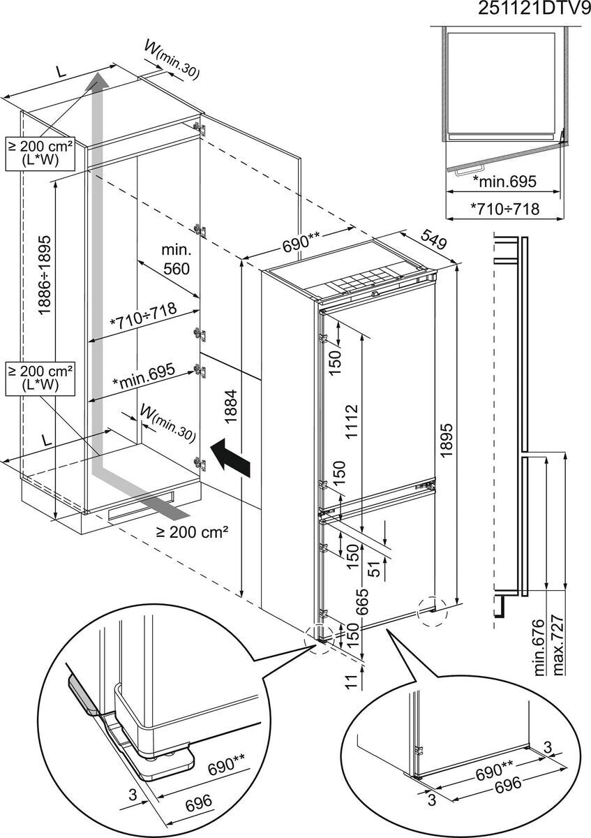 Réfrigérateur avec congélateur ELECTROLUX ENA7TE75S
