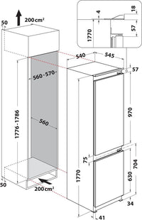 Réfrigérateur Encastrable 268 Litres Neuf WHIRLPOOL WHC18D071A1FR