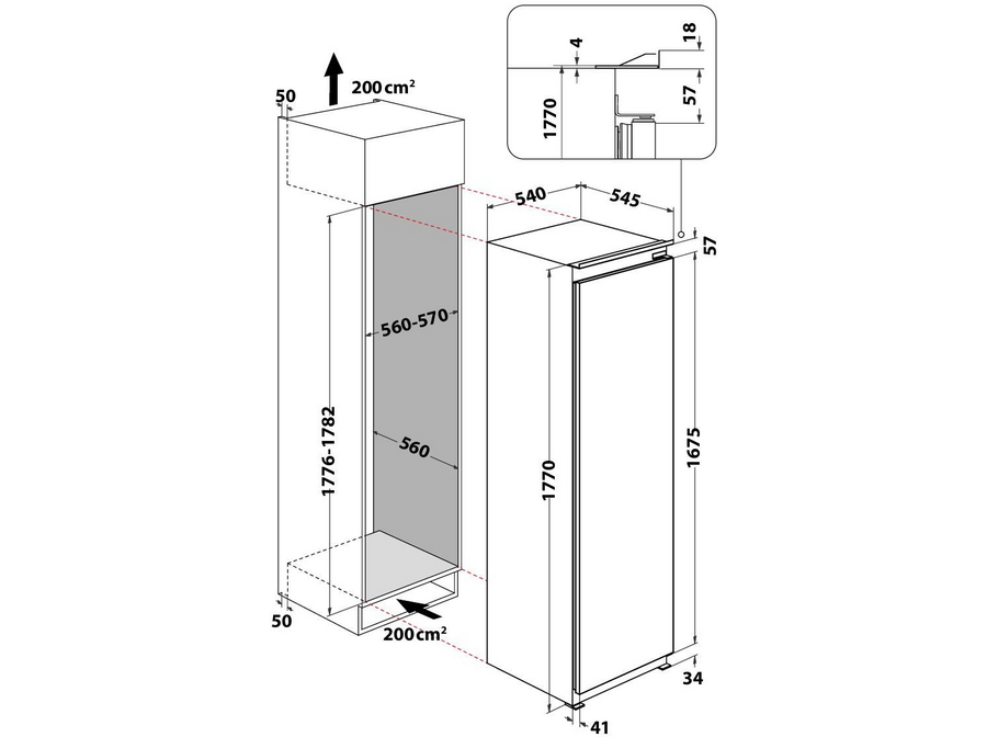 Réfrigérateur encastrable WHIRLPOOL WHSD184011A1FR
