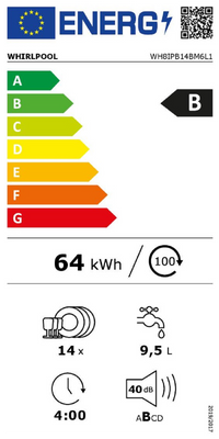 Lave-vaisselle Encastrable 14 couverts Reconditionné WHIRLPOOL WH8IPB14BM6L1