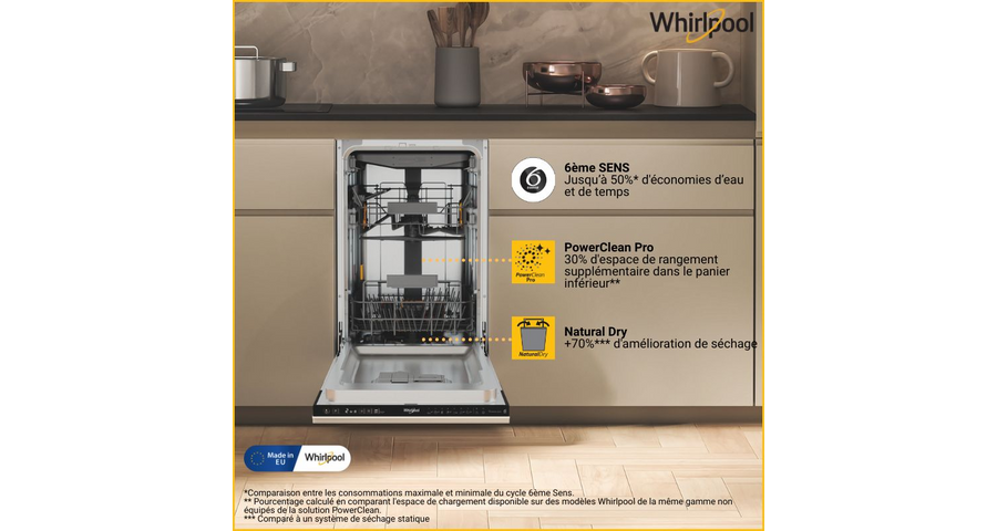 Lave-vaisselle encastrable WHIRLPOOL WH6IC11BS7LA0