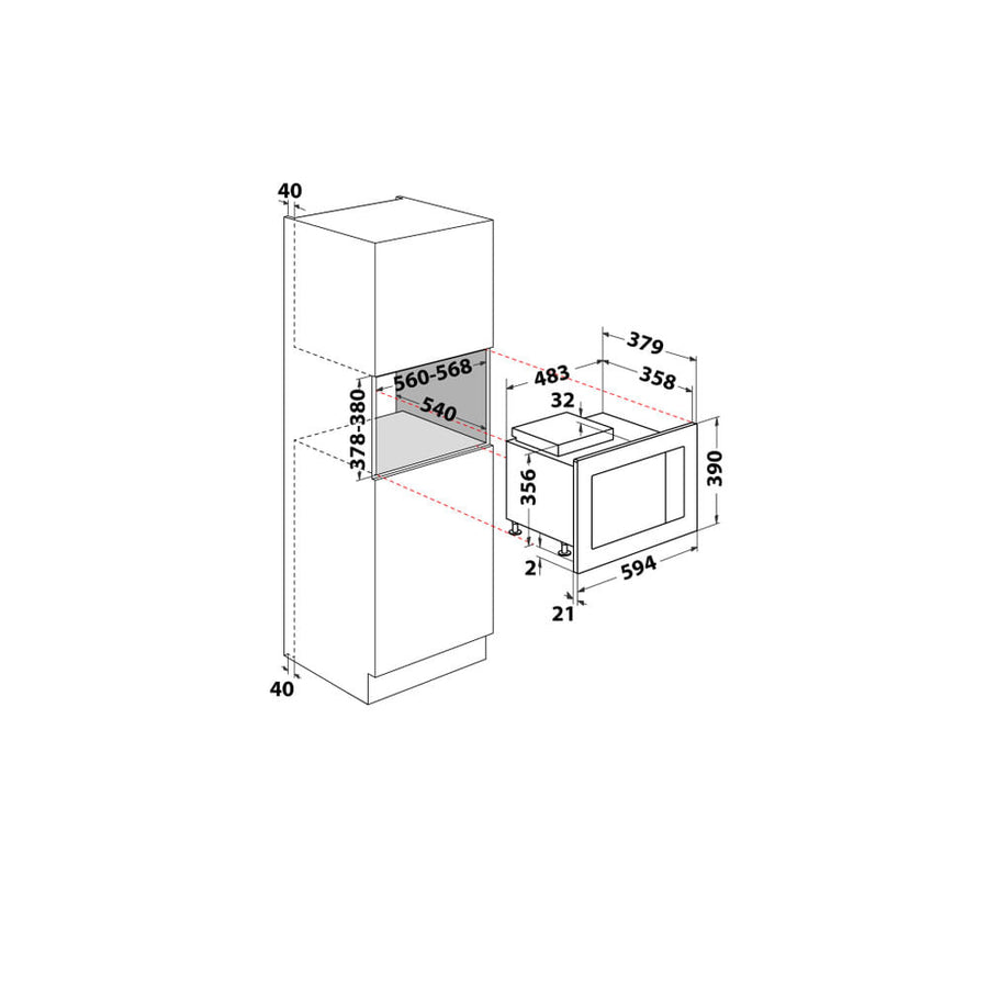 Four micro-ondes encastrable HOTPOINT MF25G IX HA